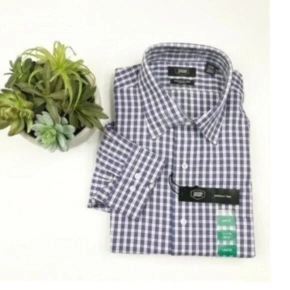 berkley jensen dress shirts Berkley Jensen Men's Dress Shirt Size L 16 34-35 Long Sleeve Button Down Blue